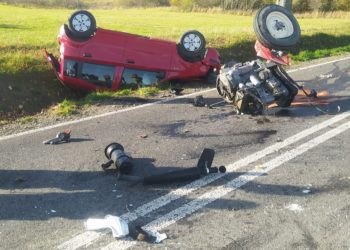 Wypadek w powiecie jasielskim. Ciągnik rozpadł się na dwie części