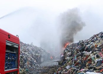 Pożar na składowisku w Kamieńcu. Dwunasty w tym roku