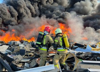 Duży pożar składowiska w Lęborku