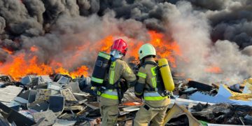 Duży pożar składowiska w Lęborku