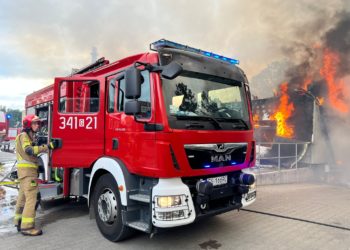 Pożar sklepu Biedronka w Słupsku