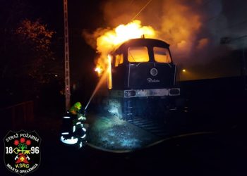 Pożar lokomotywy spalinowej w Opalenicy