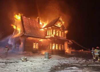 Pożar drewnianego domu w Maliszowie