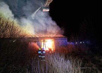 Pożar stodoły w miejscowości Owieczki