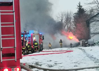 Pożar w Krośnie. W akcji jedenaście zastępów