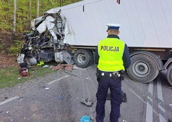 Zderzenie ciężarówek na drodze wojewódzkiej 212. Nie żyje jedna osoba