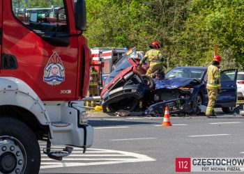 Wypadek na Alei Marszałkowskiej w Częstochowie