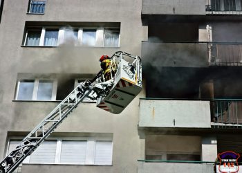 Pożar mieszkania przy ulicy Żwakowskiej w Tychach