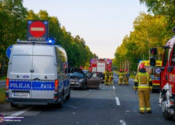 Wypadek na trasie DK1 w Kobiórze. Wezwano śmigłowiec LPR