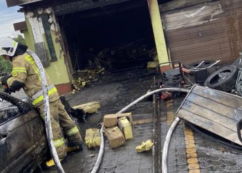 Czyżewo: Wybuch i pożar. Mężczyzna ciężko poparzony