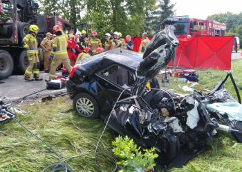 Wypadek na DW812. Wezwano śmigłowiec LPR