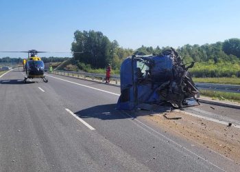 Zderzenie ciężarówek na trasie S61