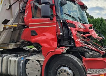 Zderzenie ciężarówek w miejscowości Bujaków