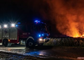 Pożar sterty słomy w miejscowości Zimne. Długa akcja strażaków
