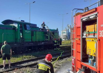 Pożar lokomotywy w szczecińskim porcie