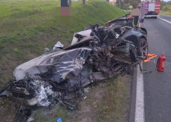 Wypadek na drodze krajowej nr 59. Wezwano śmigłowiec LPR
