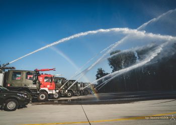 Wojskowi strażacy zabezpieczali ćwiczenia na Drogowym Odcinku Lotniskowym
