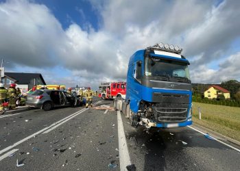 Wypadek na DK28 w Ptaszkowej