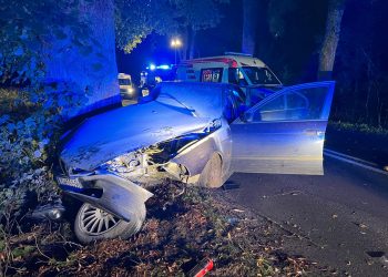 Mierzyno: Samochód osobowy uderzył w drzewo