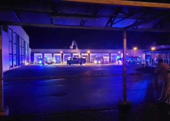Pożar hali w Sokołowie Podlaskim