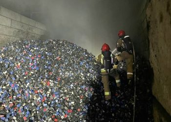 Pożar hałdy akumulatorów w Polkowicach