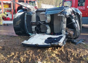 Groźny wypadek na DW214 w powiecie lęborskim