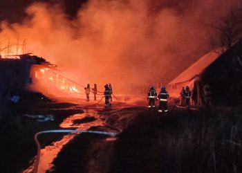 Nocny pożar stodoły pod Sokółką