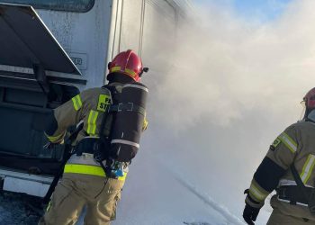 Pożar szkolnego autobusu pod Zambrowem
