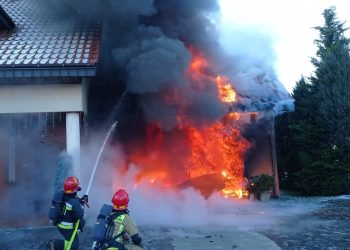 Pożar garażu w miejscowości Cybulice Małe