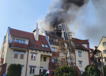 Pożar budynku mieszkalnego w Inowrocławiu