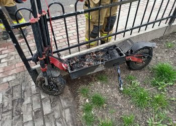 Pożar hulajnogi elektrycznej w Elblągu