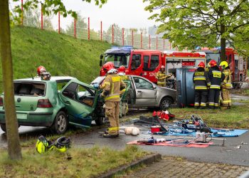 Wypadek podczas wyścigu. Ćwiczenia służb w Mysłowicach [FOTO]