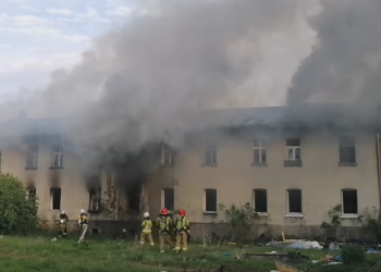 Pożar pustostanu w Katowicach