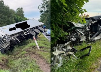 Wypadek na drodze wojewódzkiej nr 595