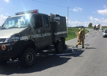 Zderzenie z pojazdem Patrolu Saperskiego. Przewozili niewybuchy