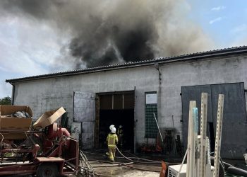 Pożar hal magazynowych pod Grójcem