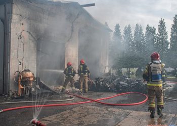 Pożar hali w miejscowości Tuszynek Majoracki