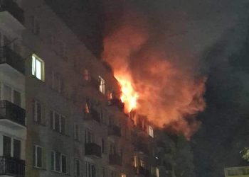 Pożar mieszkania w Czarnej Białostockiej