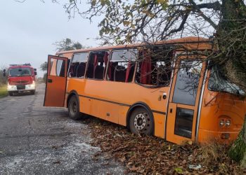 Autobus szkolny uderzył w drzewo. Są ranni
