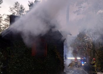 Tragiczny pożar domku letniskowego w Popowie-Letnisku