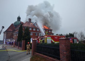 Pożar klasztoru redemptorystów w Braniewie