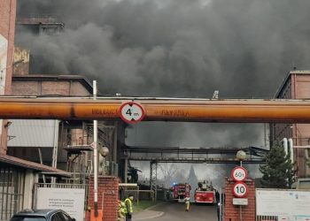 Pożar w Hucie w Łaziskach Górnych