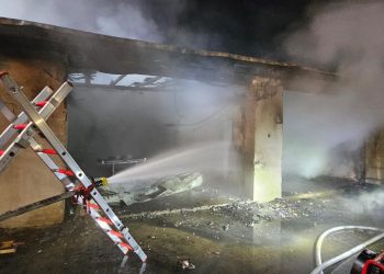 Pożar budynku w Bieruniu. W środku butle z acetylenem i tlenem