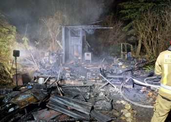 Pożar domku letniskowego w Hajnówce