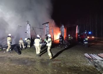 Pożar stodoły w miejscowości Brzuza