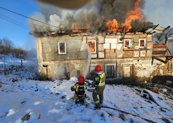Pożar w miejscowości Pławna Dolna. Pomogli strażacy po służbie