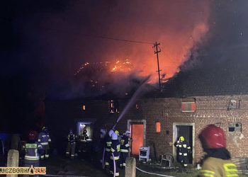 Pożar budynku w miejscowości Duczów Mały