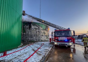 Pożar biogazowni w Dusznej Górce