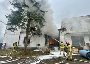 Pożar w zakładzie doświadczalnym w Chorzelowie