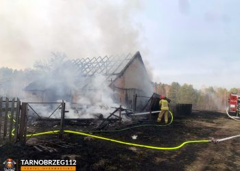 Pożar pustostanu w Ślęzakach. Zaczęło się od traw
